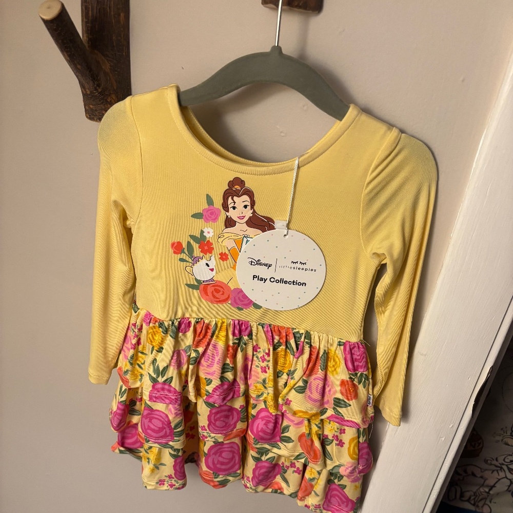 NEW Little sleepies Disney Belle Dress 12-18 months